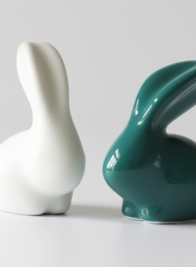 创意可爱陶瓷兔子摆件生日圣诞