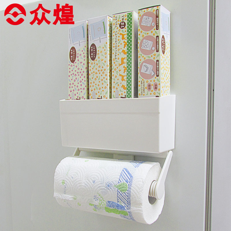 保鮮膜收納架冰箱架紙巾架磁鐵捲紙架廚房微波爐儲物置物架掛架子