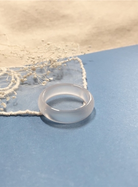 小姐简单快乐冰透玉髓指环