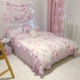 [gửi gối thỏ] phim hoạt hình in hình chú thỏ lilac ren bốn bộ bông ký túc xá 1,5m - Bộ đồ giường bốn mảnh