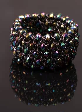 韩国时尚水晶宝石手镯夸张搭配