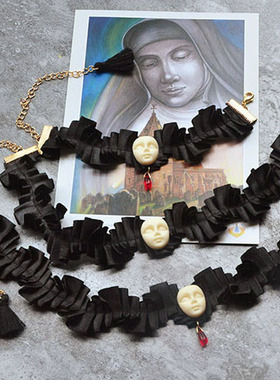 choker设计师黑色手链耳环项圈