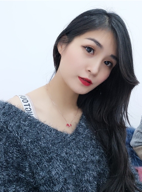 韩国东大门玫瑰金红色本命年项链