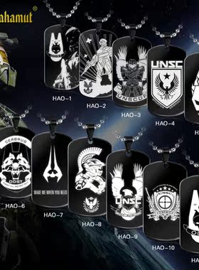 钛钢饰品游戏光环halo光晕军牌男