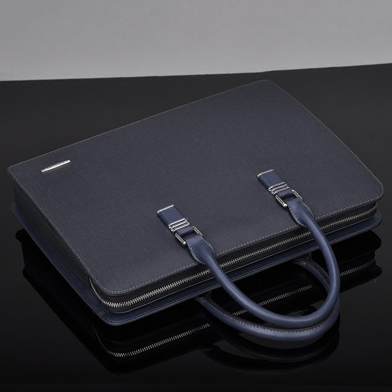 多隔层密码锁公文包商务牛皮包包 爵匠男士包袋