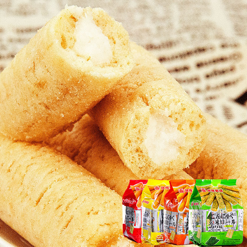 臺灣進口北田玄米口蒟蒻糙米卷能量棒夾心卷蛋黃牛奶口味160g 淘寶天貓 Line購物