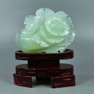 珠宝玉器旗  舰官方①店天然玉石白菜 岫玉摆件精品岫玉白菜客厅玉器 玉石摆件岫岩玉雕件0