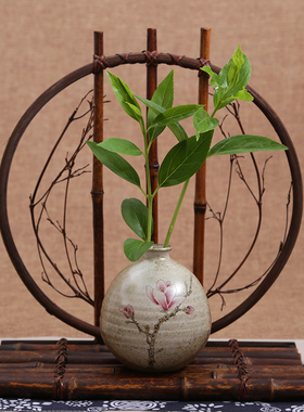 镜缘日本紫竹花器茶楼摆设