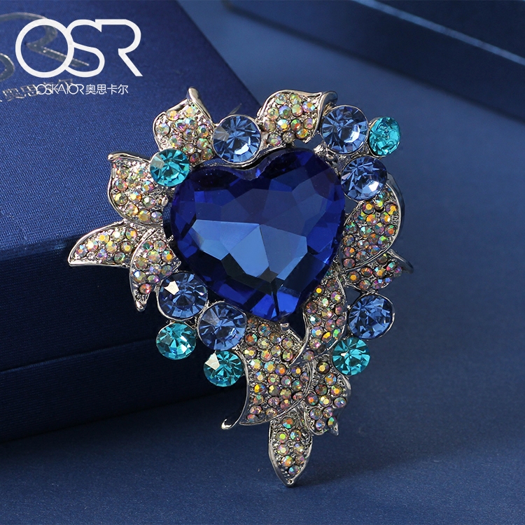 oskaior欧美海洋之心夸张外套大衣 oskaior胸针