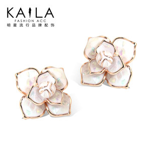 KAiLA925银针赫本之花朵耳钉女韩国气质个性冷淡风耳环饰网红超仙