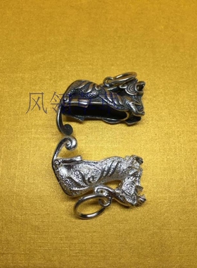 纯银复古麒麟爪子牙齿吊坠