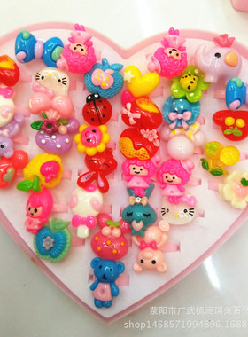 新年礼物儿童生日糖果色饰品戒子