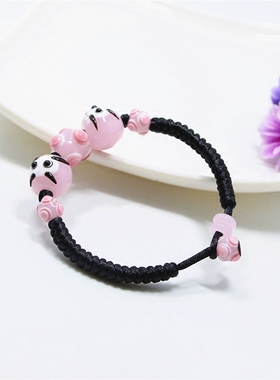 手工编织琉璃达摩手链情侣款