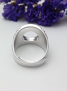 纯银花瓶活口正圆戒指托