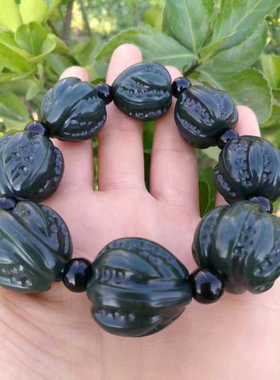 黑青玉文玩手串男友佛珠