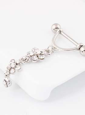 乳钉人体穿刺梅花乳环白色水钻不过敏 body jewelry nipple ring