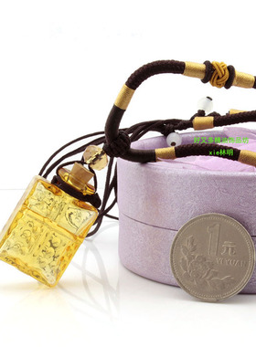 朱砂香薰精油瓶项链个性琉璃