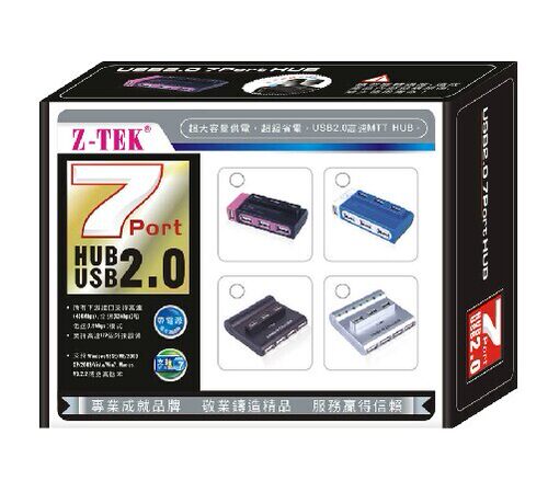 Z-TEK力特 7口USB HUB USB集线器 高速USB7口HUB/带4A电源 ZE341A - 图3