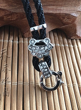 银色百搭吊坠可调节挂绳佛牌链