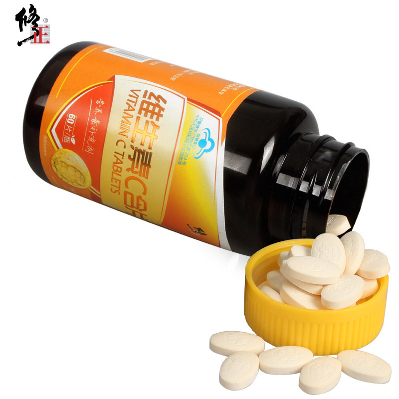 喜丽食品专营店【买三送一】修正维生素C含片60片粒 VC咀嚼片搭VE胶囊男女泡腾片3