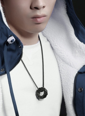 健身美式项链钛钢蛇骨链男生