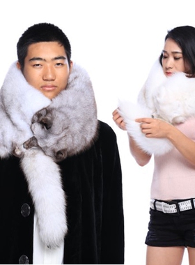 围巾皮毛狐狸整张披肩冬天男女