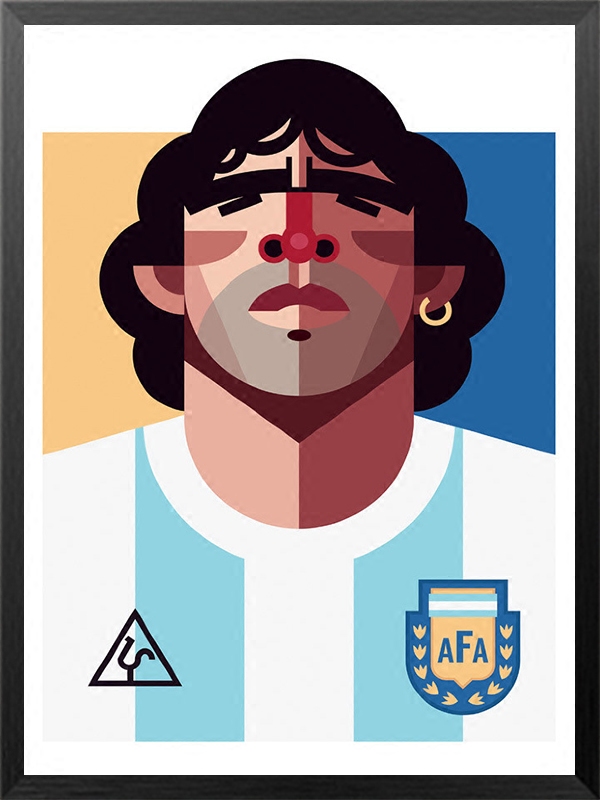 世界杯足球明星合集海报装饰画有框壁挂画书房