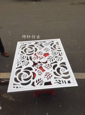中式装修屏风pvc东阳木雕定制
