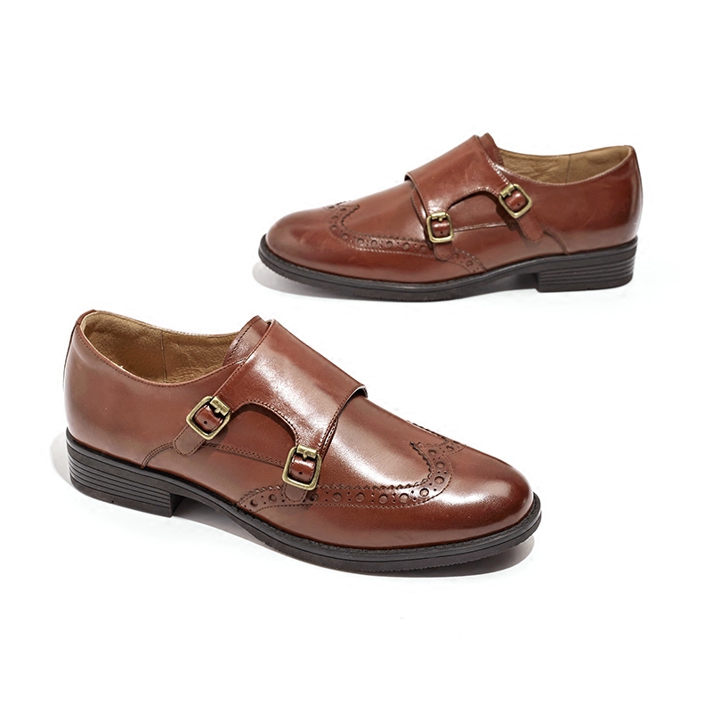 beau旗舰店BEAU秋季牛津鞋女平底粗跟复古英伦风女鞋单鞋真皮孟克鞋小皮鞋女3