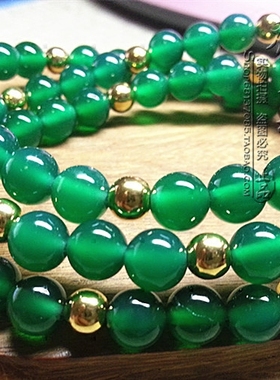 绿玛瑙泰国佛牌水晶手链可定制