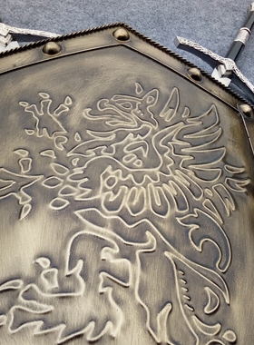 中世纪骑士十字军复古风金属盾牌