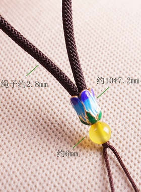 高档景泰蓝吊坠挂绳项链女款绳子