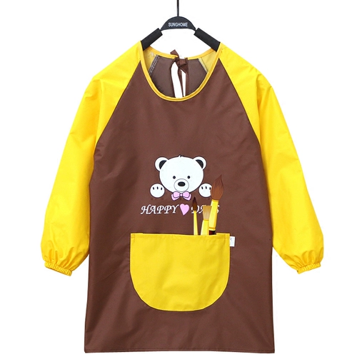 Детский фартук, нагрудник, водонепроницаемый лонгслив для детского сада, сзади на завязках, делается под заказ, с печатью вашего логотипа