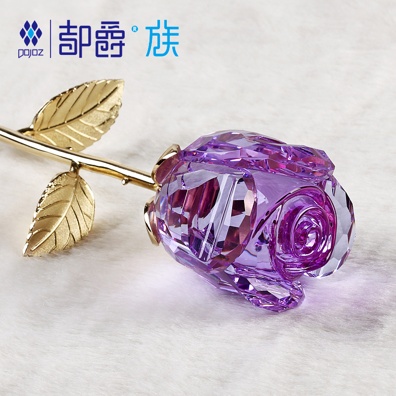 k9水晶玫瑰花摆件轻奢工艺品纪念日情人节教师节礼物送老师女朋友 - 图1