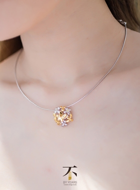 不宣原创设计925蝴蝶女短款项圈