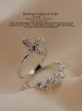 联合格韩国双层微镶女配饰戒指