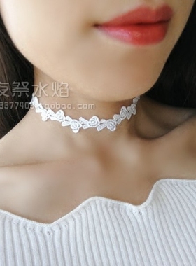 choker白色蕾丝日常百搭风项链