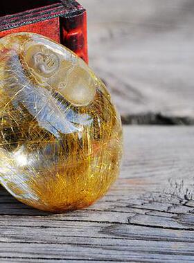 天然水晶金发晶钛晶吊坠