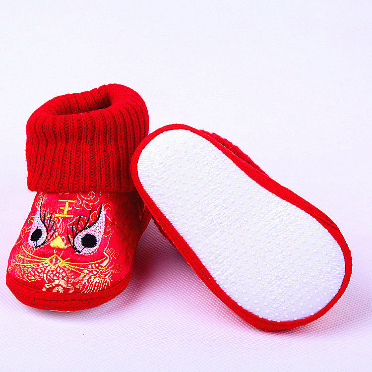 婴儿眉眼鞋宝宝老虎头鞋满月百天绸缎鞋春秋婴幼儿软底防滑学步鞋,淘宝优惠券,粉丝福利购,淘宝优惠卷