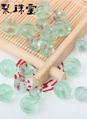 diy天然绿萤石螺旋手串散珠