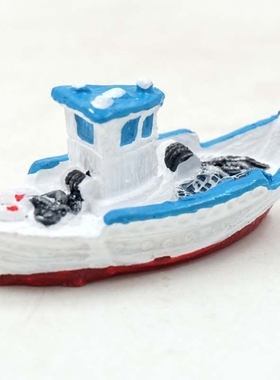 多肉植物仿木树脂小船苔藓摆件