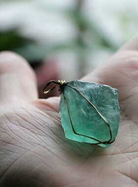 原石手工打磨送礼生日吊坠项链