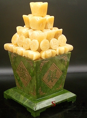 招财进宝客厅装饰品玉乡之源天然