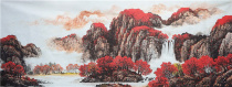 Eight Feet Banner Country Painting Boutique Landscape (Autumn Mountain Stream) Unframed Core Affordable Sales (P) 3