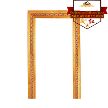 Tibetan Red National Wind Imitation Ancient Building Materials Color Painting Brilliant Lotus Flowers Great Wall Line Door Frame Concealed Furnishing Door Cover Upholstery