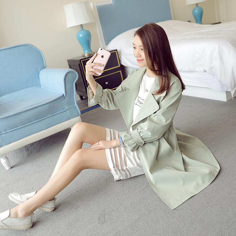 新款百搭喇叭袖休闲百搭潮外套女 风衣女中长款韩版春秋季 chic 2018 新款百搭喇叭袖休闲百搭潮外套女 风衣女中长款韩版春秋季 chic 2018