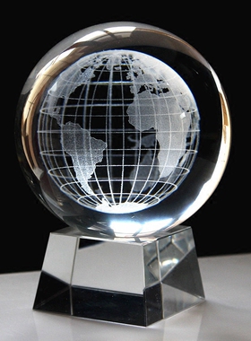 麋鹿摆件生日礼物照片水晶球