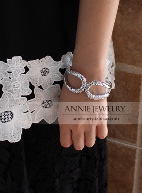 鬼才设计师质感镶钻弹力双层手镯