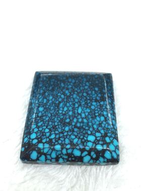 天然高瓷绿松石戒面乌兰花