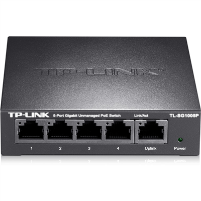 TP-LINK TL-SG1005P 5口全千兆非网管PoE供电交换机 高速1000M - 图0